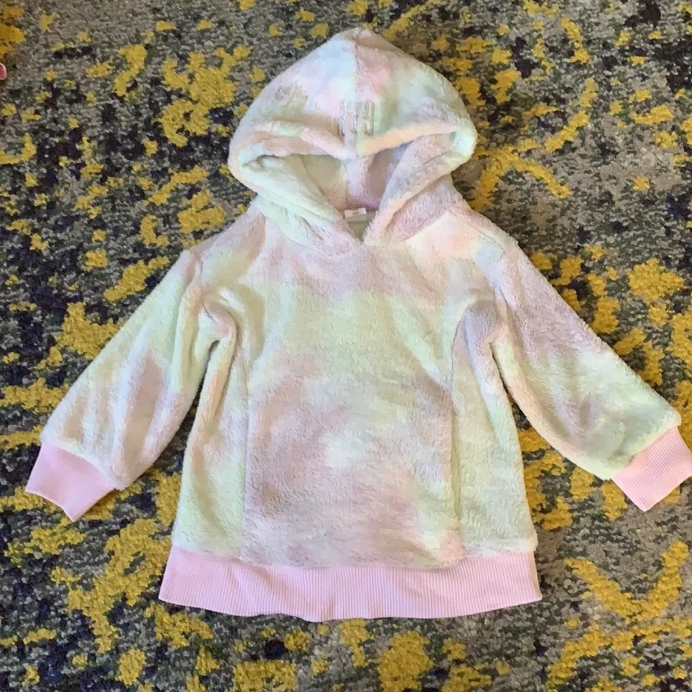 Gap Rainbow Tie Dye Fleece Hoodie Sweatshirt
